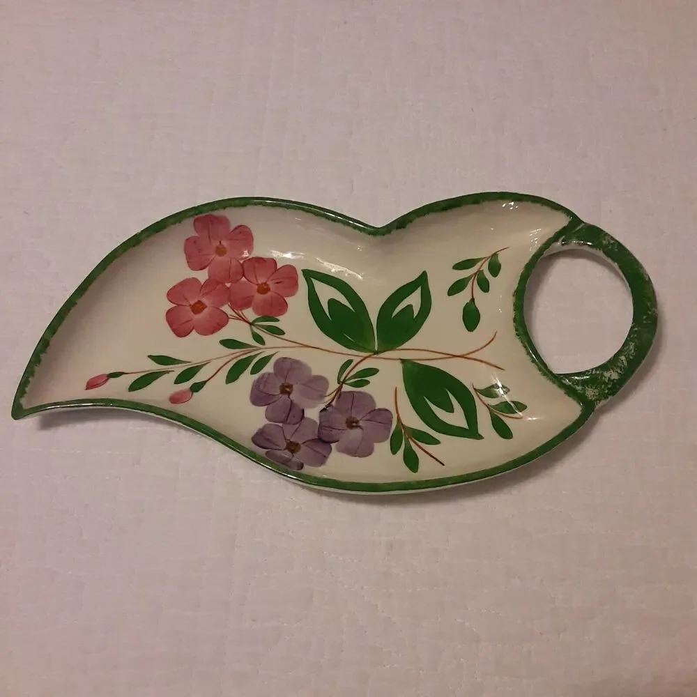 Vintage Blue Ridge Pottery Floral Dish Trinkets Garnish